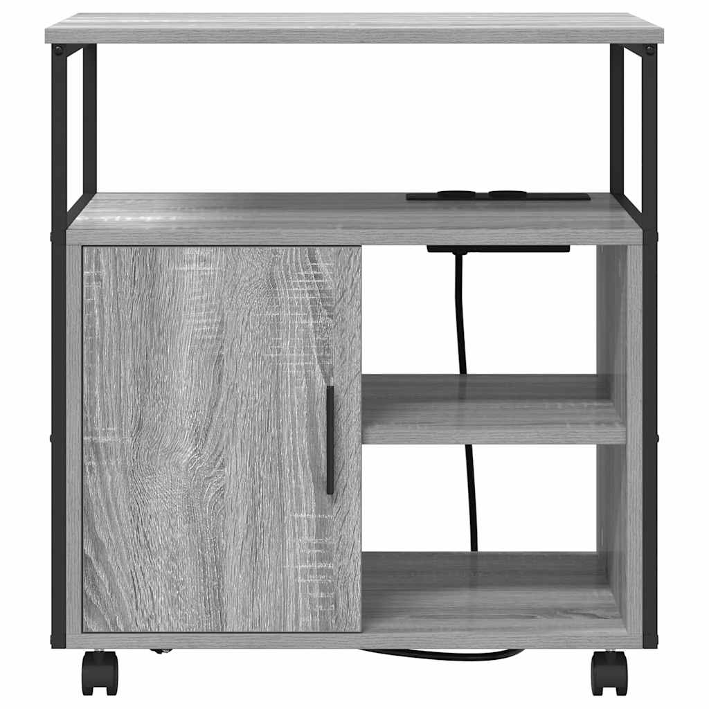 Kast met Oplaadstation met wiel Grijs Sonoma 61 x 46 x 67 cm is nu te koop bij PeponiXL, paradijselijk wonen!