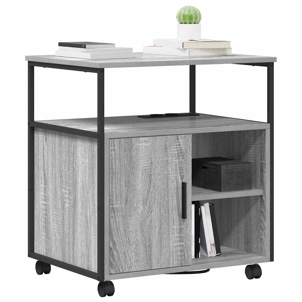 Kast met Oplaadstation met wiel Grijs Sonoma 61 x 46 x 67 cm is nu te koop bij PeponiXL, paradijselijk wonen!
