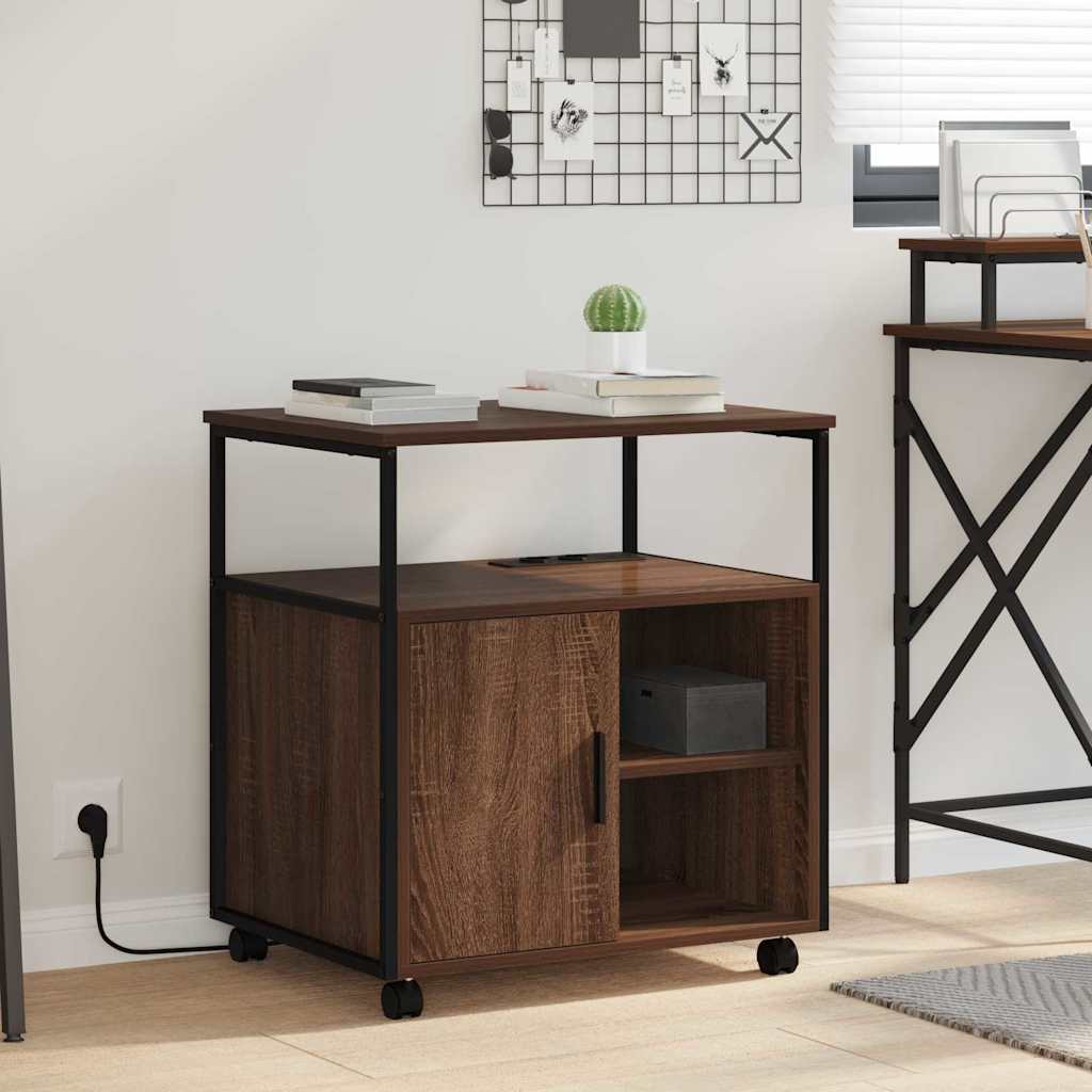 Kast met Oplaadstation Bruin Eiken 61 x 46 x 67 cm Bewerkt hout is nu te koop bij PeponiXL, paradijselijk wonen!