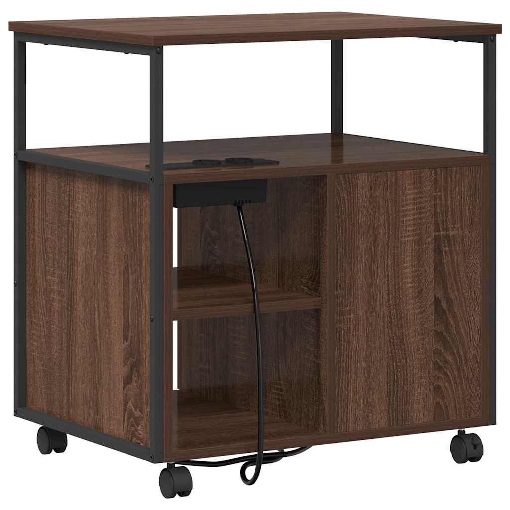 Kast met Oplaadstation Bruin Eiken 61 x 46 x 67 cm Bewerkt hout is nu te koop bij PeponiXL, paradijselijk wonen!