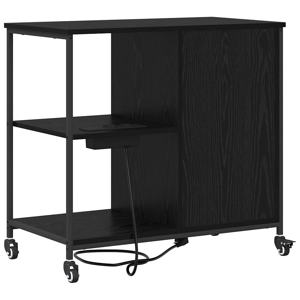 Kast met Oplaadstation Zwart Eiken 76 x 41 x 72 cm Bewerkt hout is nu te koop bij PeponiXL, paradijselijk wonen!