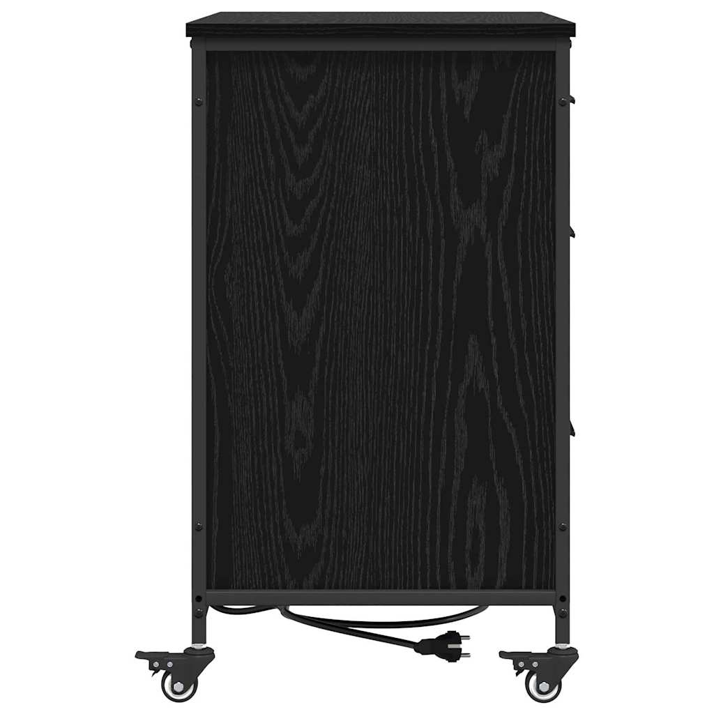 Kast met Oplaadstation Zwart Eiken 76 x 41 x 72 cm Bewerkt hout is nu te koop bij PeponiXL, paradijselijk wonen!