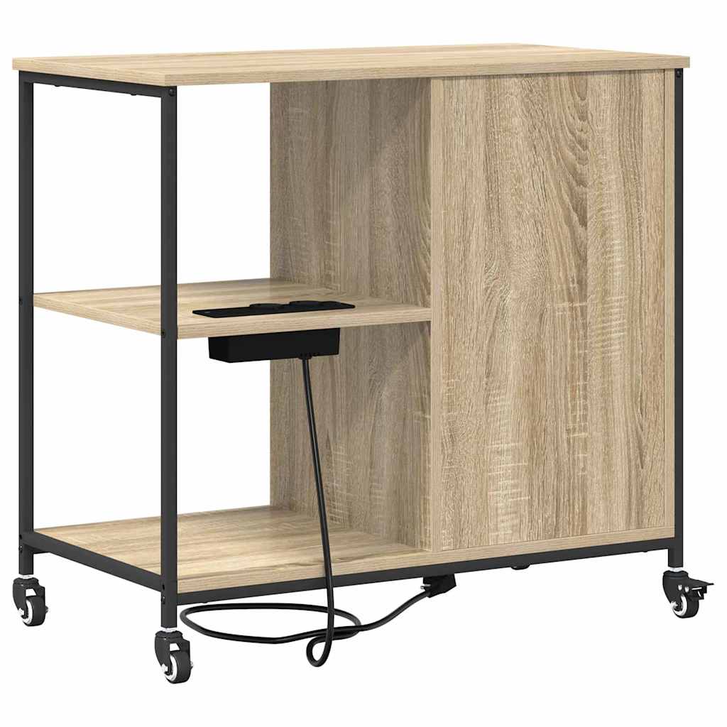 Kast met Oplaadstation met wiel Sonoma Eiken 76 x 41 x 72 cm is nu te koop bij PeponiXL, paradijselijk wonen!