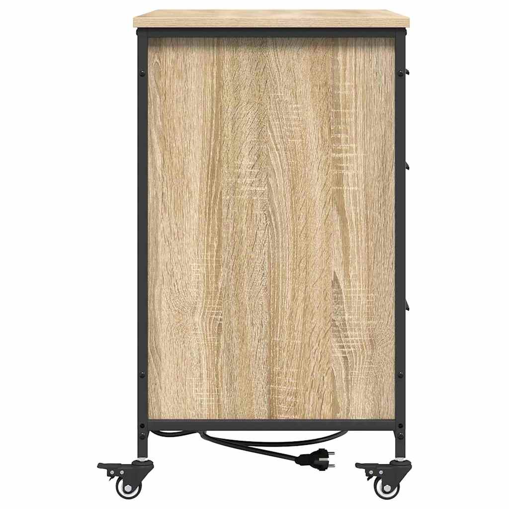 Kast met Oplaadstation met wiel Sonoma Eiken 76 x 41 x 72 cm is nu te koop bij PeponiXL, paradijselijk wonen!