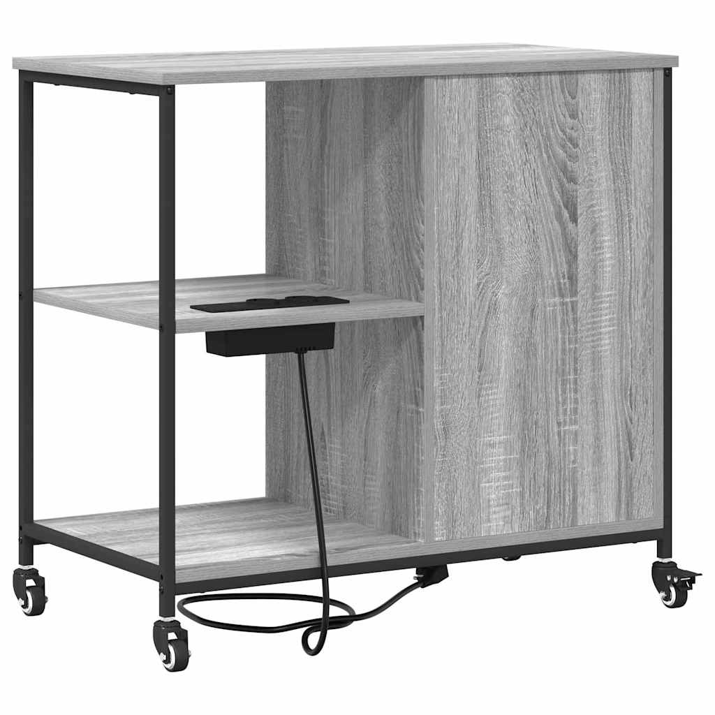 Kast met Oplaadstation met wiel Grijs Sonoma 76 x 41 x 72 cm is nu te koop bij PeponiXL, paradijselijk wonen!