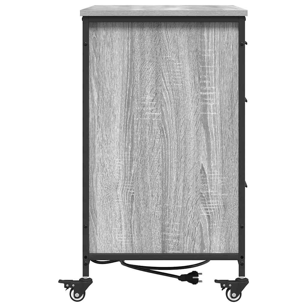 Kast met Oplaadstation met wiel Grijs Sonoma 76 x 41 x 72 cm is nu te koop bij PeponiXL, paradijselijk wonen!
