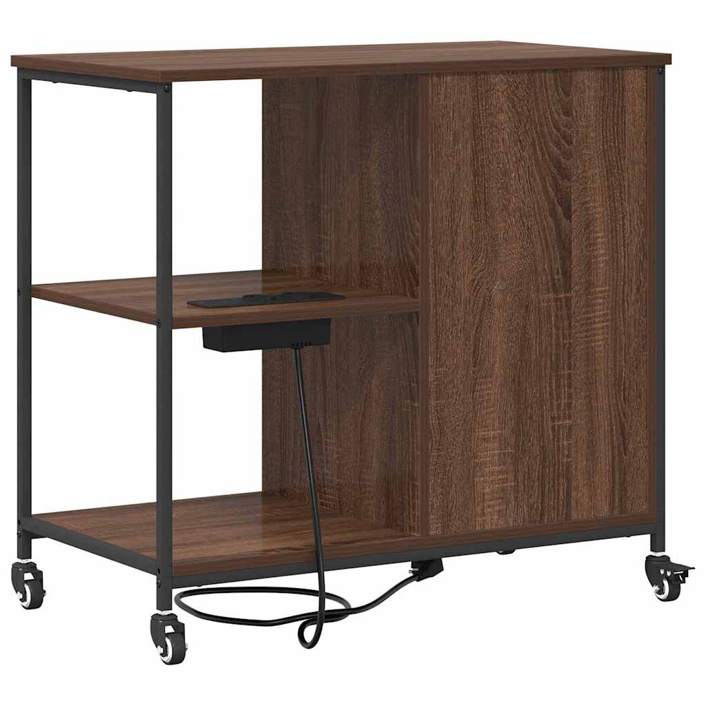 Kast met Oplaadstation Bruin Eiken 76 x 41 x 72 cm Bewerkt hout is nu te koop bij PeponiXL, paradijselijk wonen!
