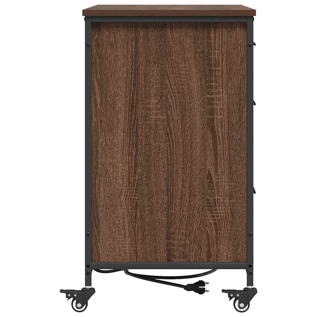 Kast met Oplaadstation Bruin Eiken 76 x 41 x 72 cm Bewerkt hout is nu te koop bij PeponiXL, paradijselijk wonen!