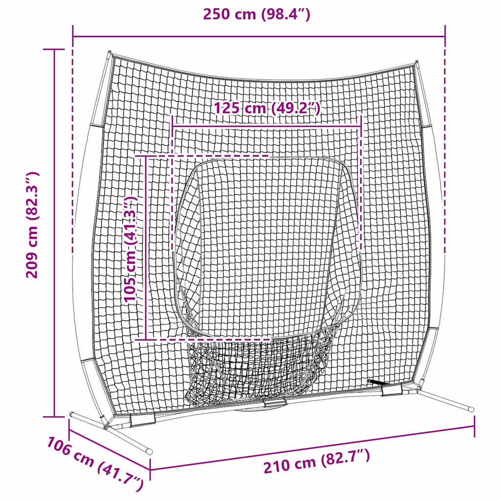 Honkbaloefennet Zwart 250 x 106 x 209 cm Polyester is nu te koop bij PeponiXL, paradijselijk wonen!