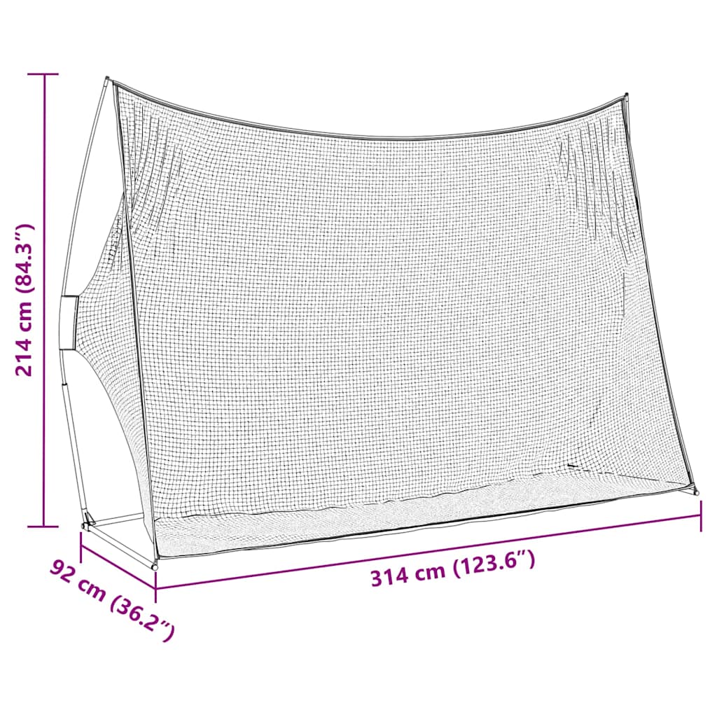 Golf Trainingshulpmiddel Zwart 314 x 92 x 214 cm Polyester is nu te koop bij PeponiXL, paradijselijk wonen!