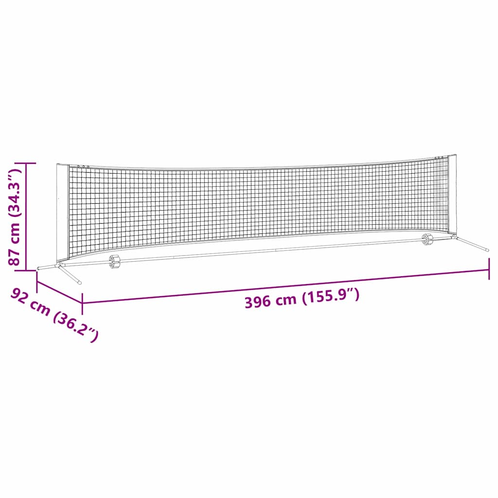 Tennisnet Zwart en Rood 396 x 92 x 87 cm Polyester is nu te koop bij PeponiXL, paradijselijk wonen!