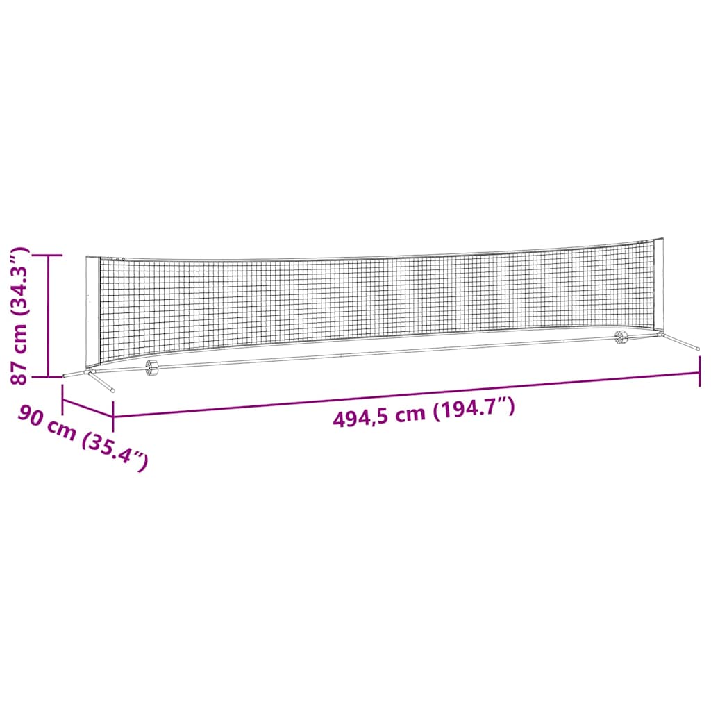 Tennisnet Zwart en Rood 494,5 x 90 x 87 cm Polyester is nu te koop bij PeponiXL, paradijselijk wonen!