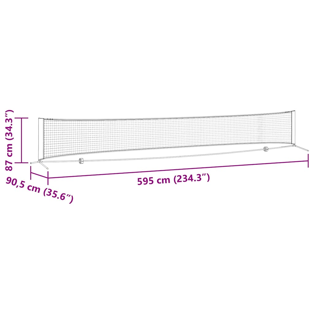 Tennisnet Zwart en Rood 595 x 90,5 x 87 cm Polyester is nu te koop bij PeponiXL, paradijselijk wonen!