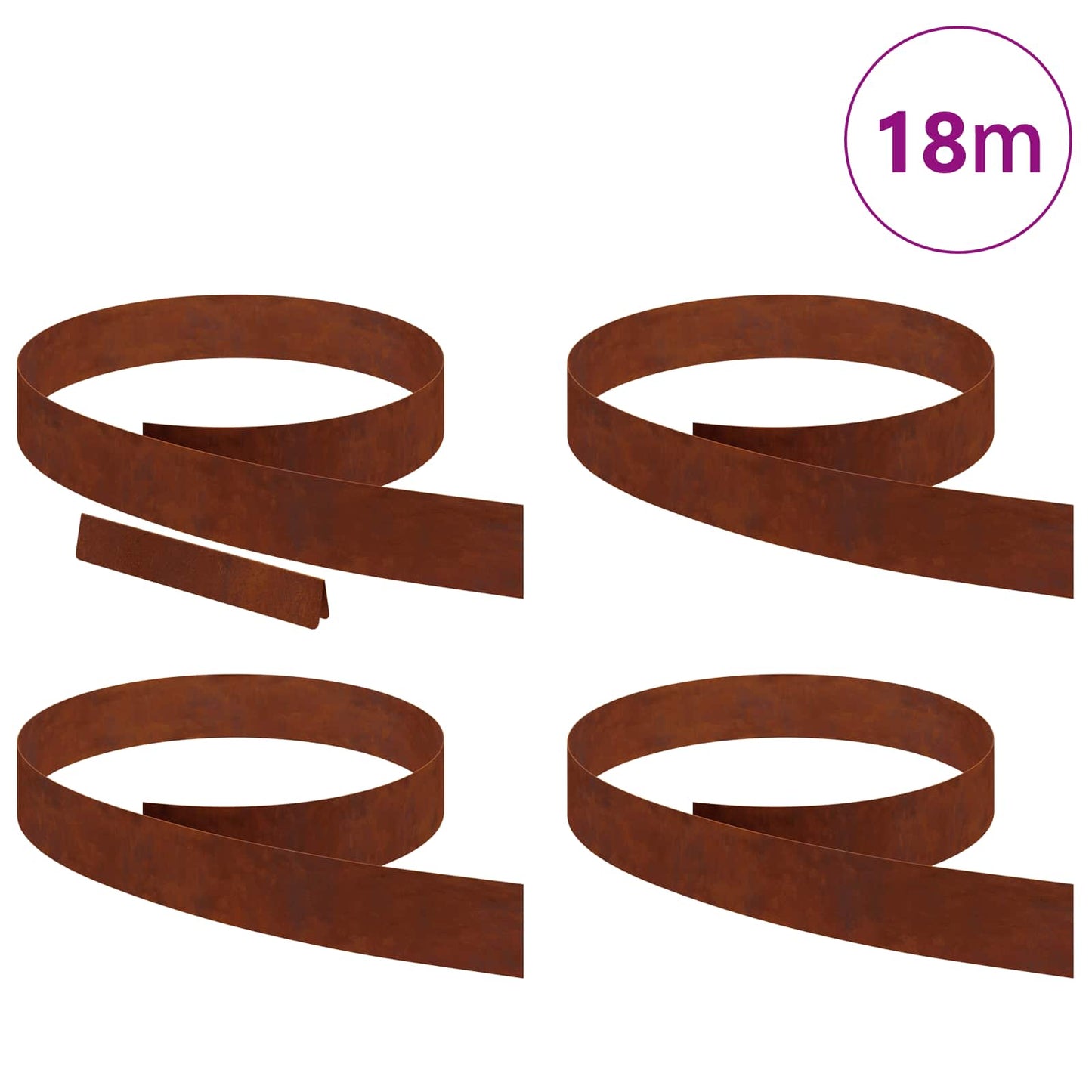 Tuinrand 4 pcs Roestig 450 x 0,05 x 10 cm Cortenstaal