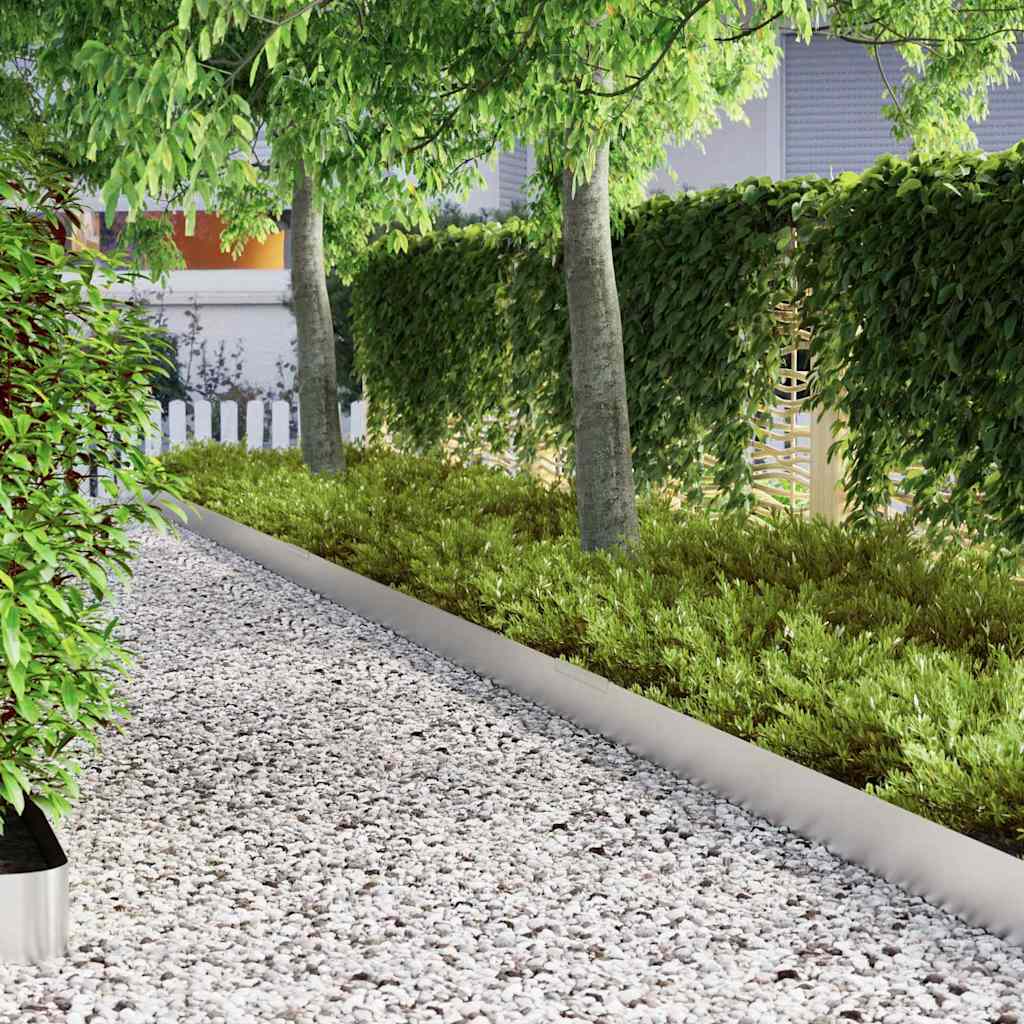 Tuinrand 4 pcs Zilver 450 x 0.05 x 15 cm Roestvrij staal is nu te koop bij PeponiXL, paradijselijk wonen!
