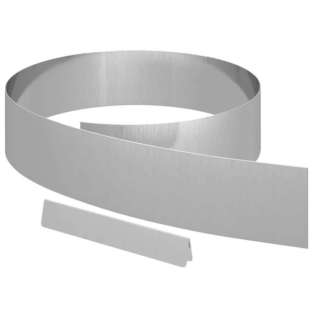 Tuinrand Zilver 450 x 0.05 x 15 cm Gegalvaniseerd staal is nu te koop bij PeponiXL, paradijselijk wonen!
