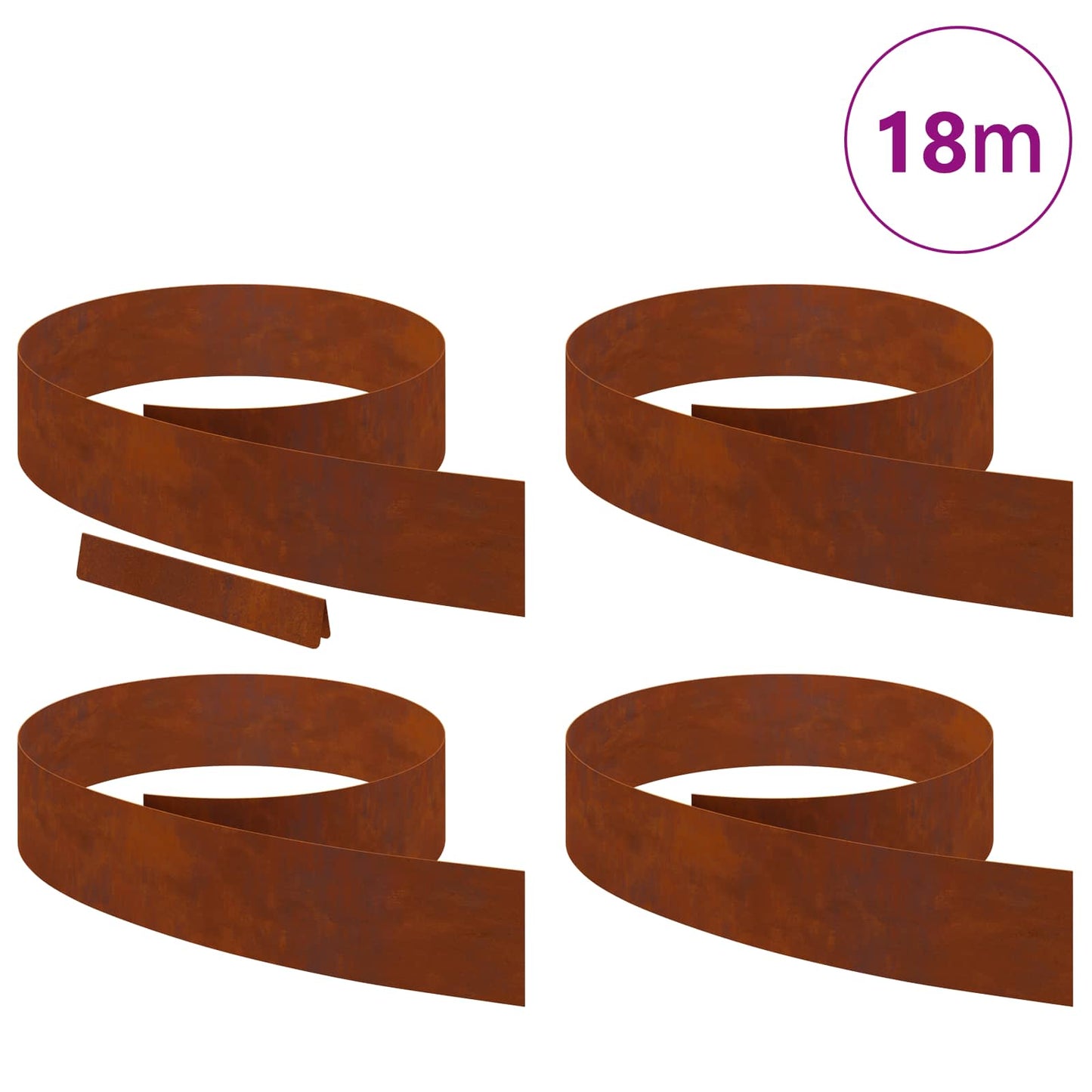Tuinrand 4 pcs Roestig 450 x 0.05 x 15 cm Cortenstaal