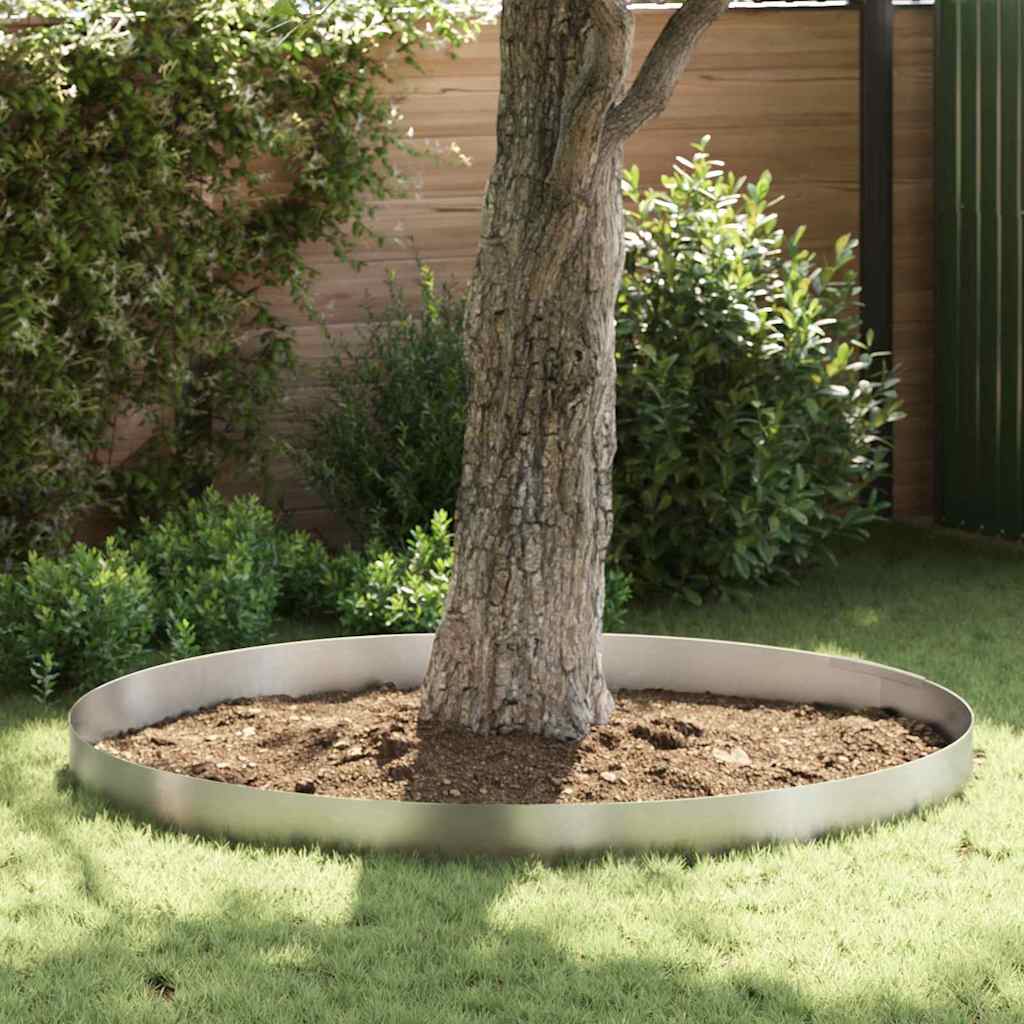 Tuinrand 4 pcs Zilver 450 x 0,05 x 20 cm Roestvrij staal is nu te koop bij PeponiXL, paradijselijk wonen!