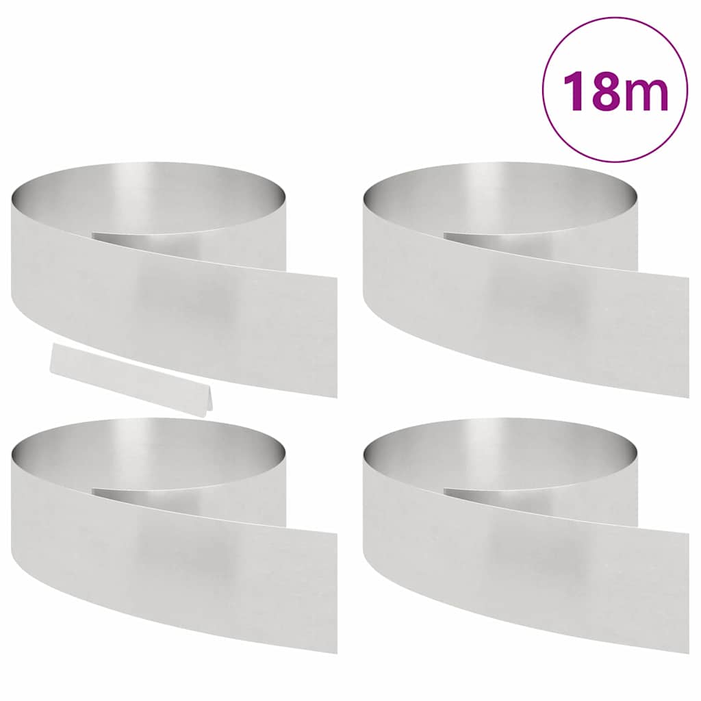 Tuinrand 4 pcs Zilver 450 x 0,05 x 20 cm Roestvrij staal is nu te koop bij PeponiXL, paradijselijk wonen!
