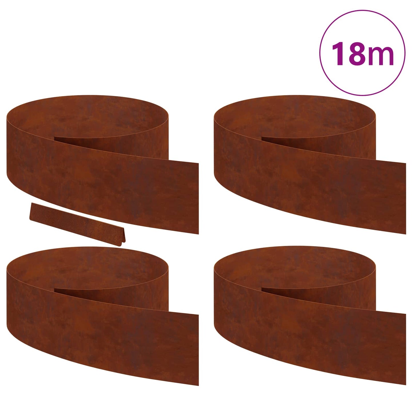 Tuinrand 4 pcs Roestig 450 x 0,05 x 20 cm Cortenstaal