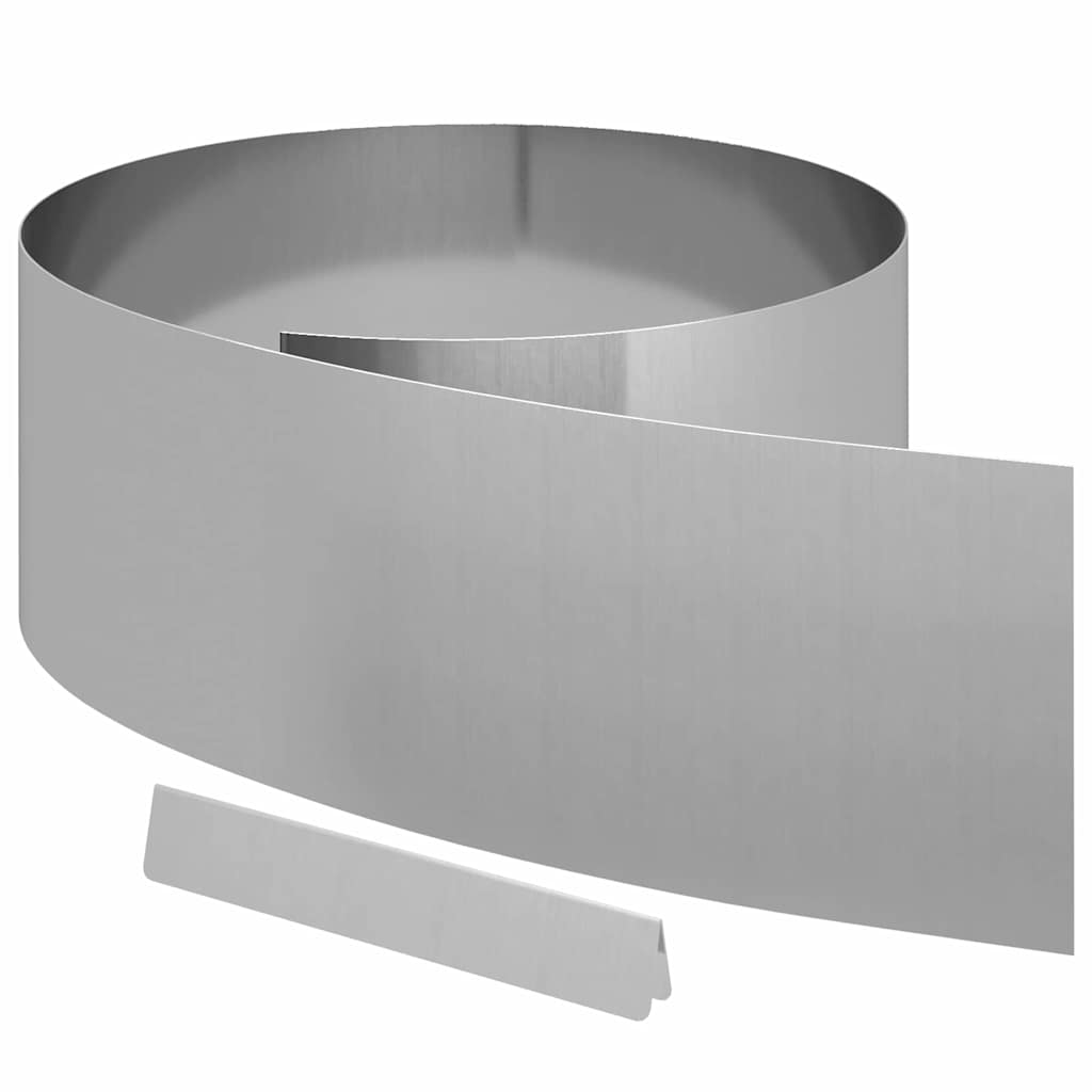 Tuinrand 4 pcs Zilver 450 x 0,05 x 25 cm Gegalvaniseerd staal