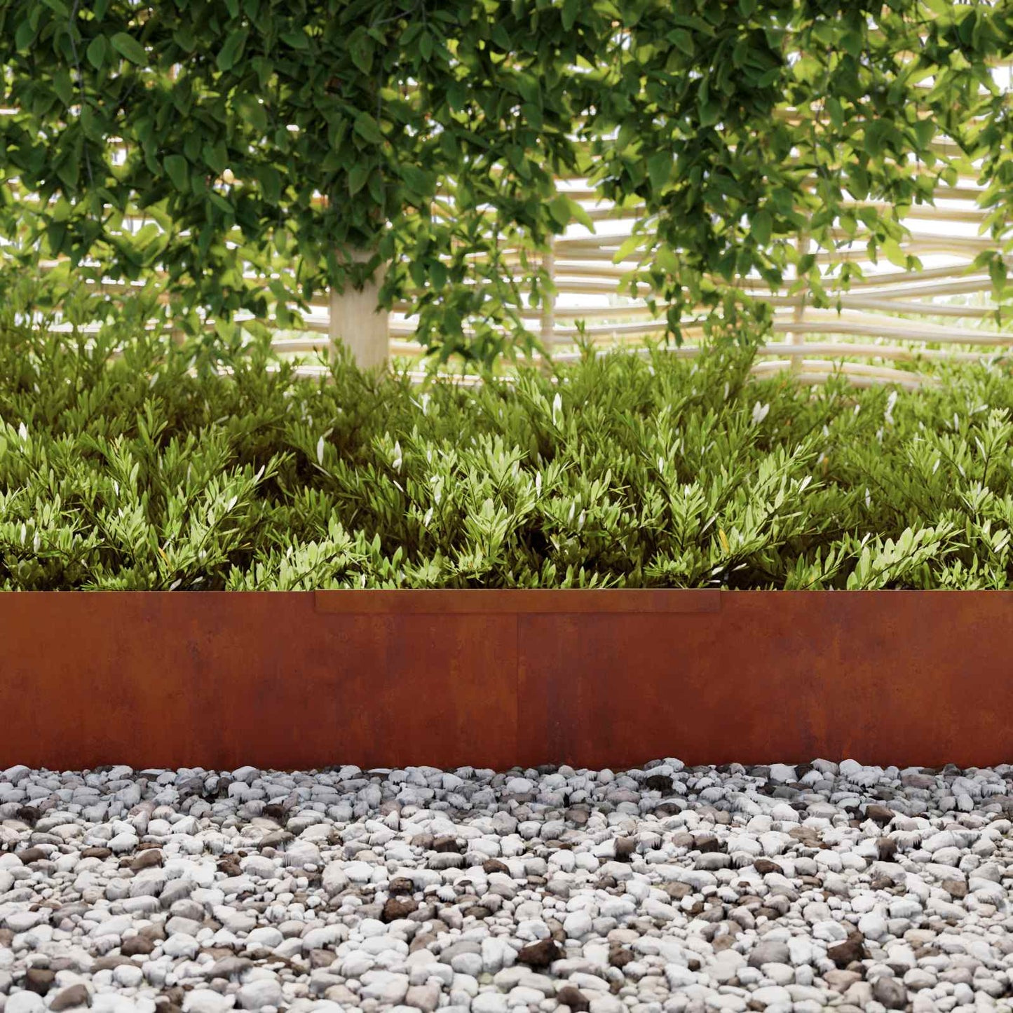 Tuinrand 4 pcs Roestig 450 x 0,05 x 25 cm Cortenstaal