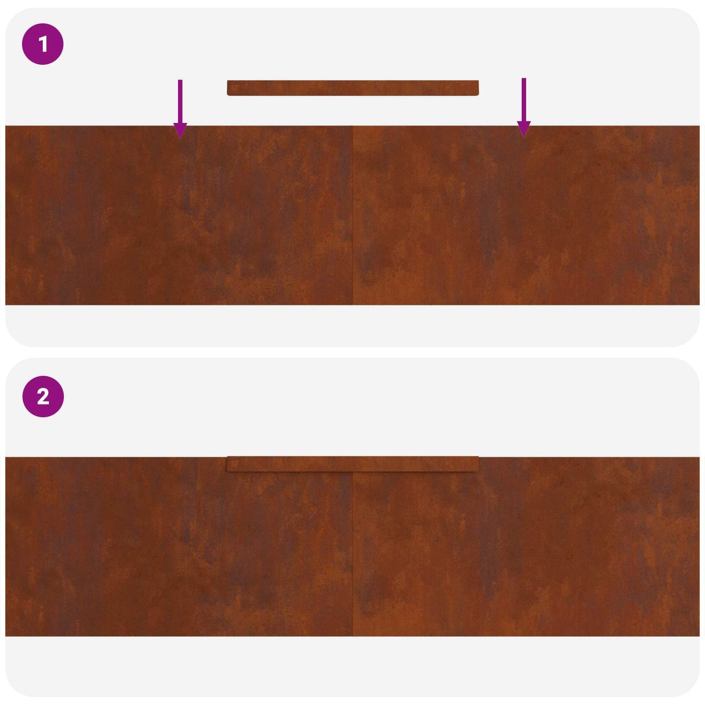 Tuinrand 4 pcs Roestig 450 x 0,05 x 25 cm Cortenstaal
