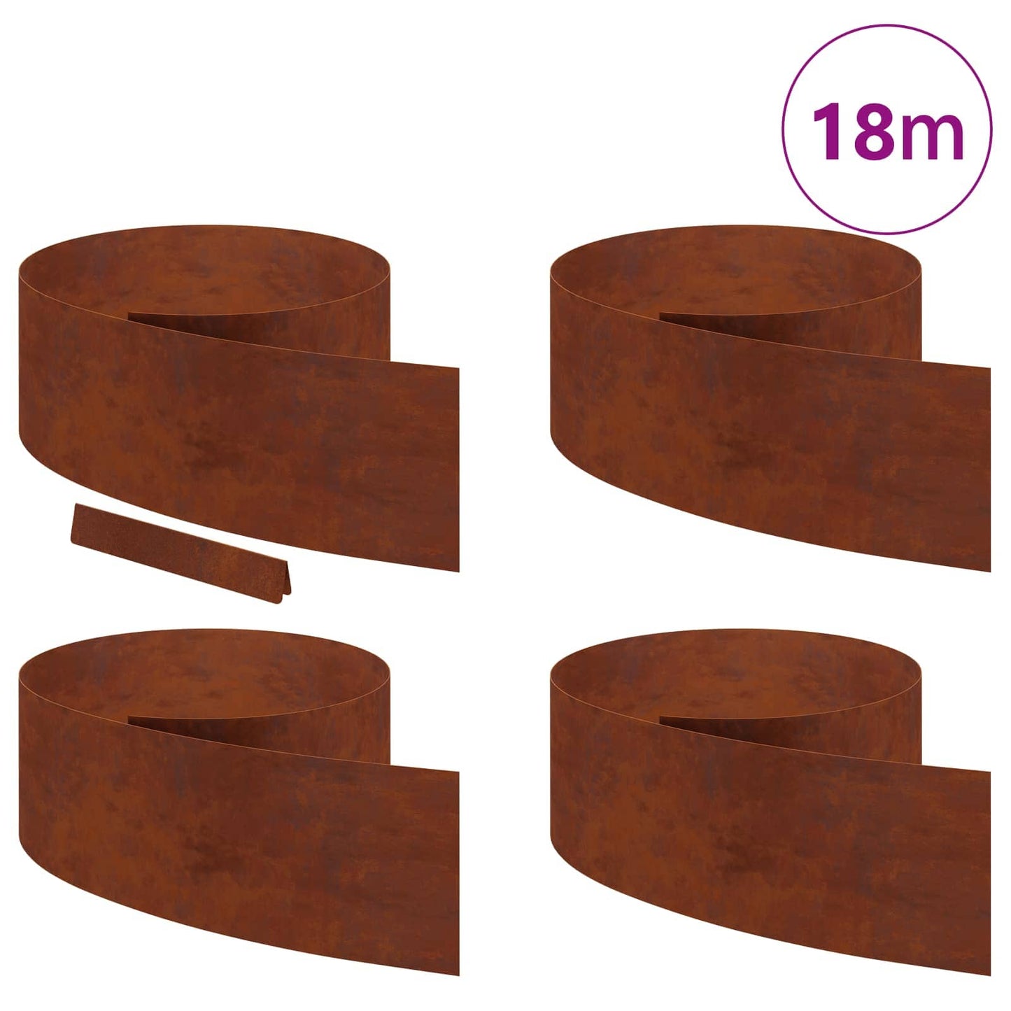 Tuinrand 4 pcs Roestig 450 x 0,05 x 25 cm Cortenstaal