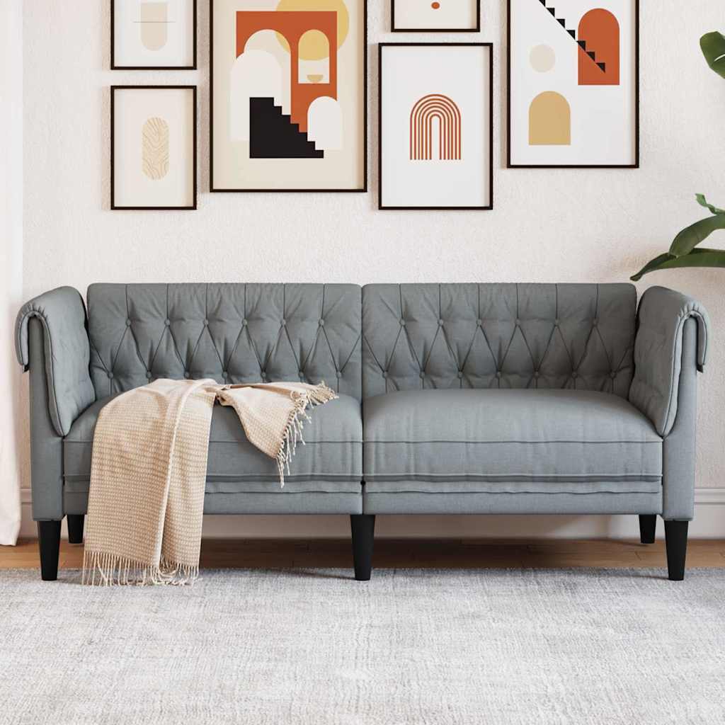 Bank Lichtgrijs 182,5 x 74,5 x 74,5 cm Polyester is nu te koop bij PeponiXL, paradijselijk wonen!