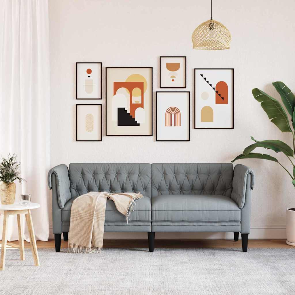 Bank Lichtgrijs 182,5 x 74,5 x 74,5 cm Polyester is nu te koop bij PeponiXL, paradijselijk wonen!