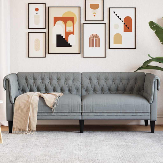 Bank Lichtgrijs 201,5 x 74,5 x 74,5 cm Polyester is nu te koop bij PeponiXL, paradijselijk wonen!