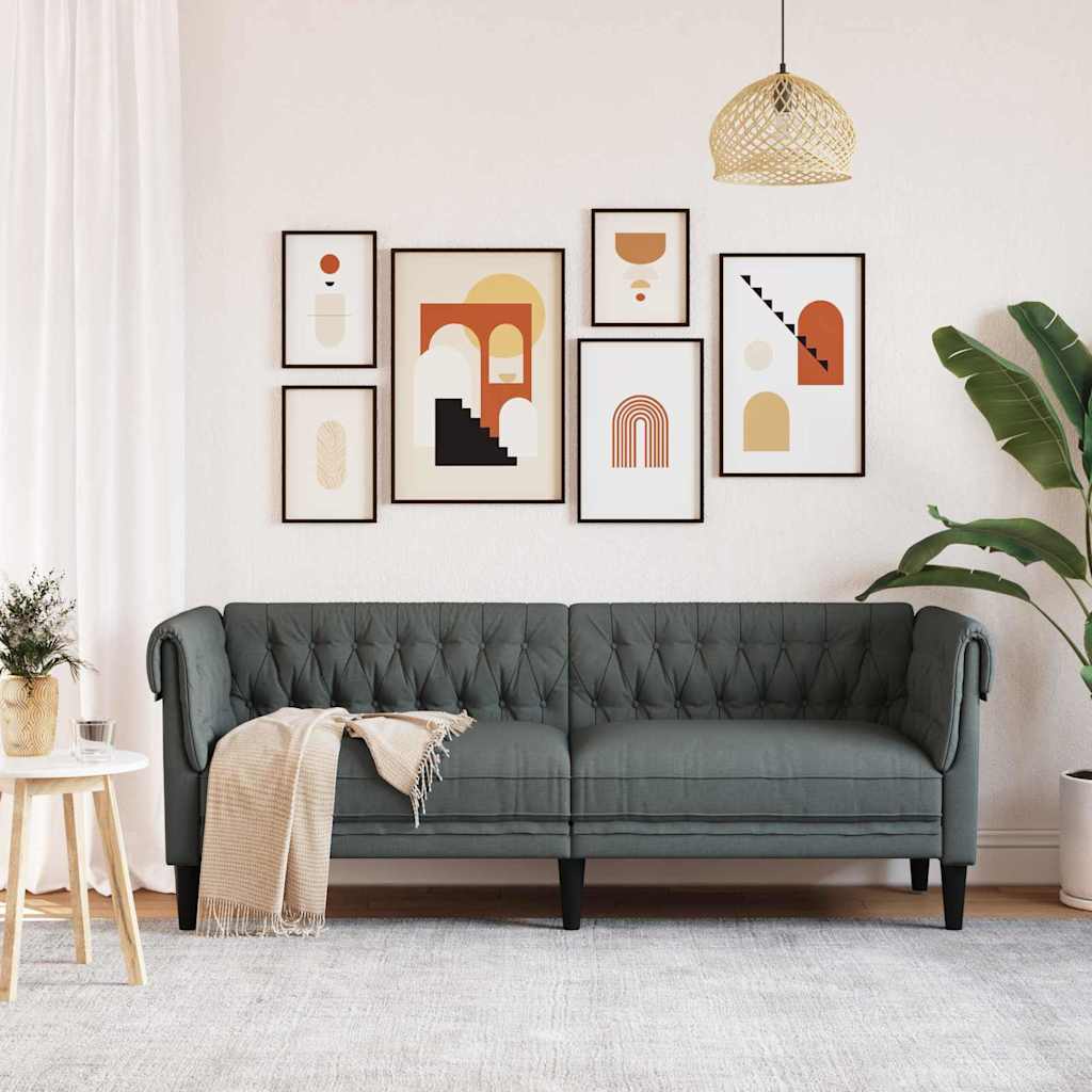 Bank Donkergrijs 201,5 x 74,5 x 74,5 cm Polyester is nu te koop bij PeponiXL, paradijselijk wonen!