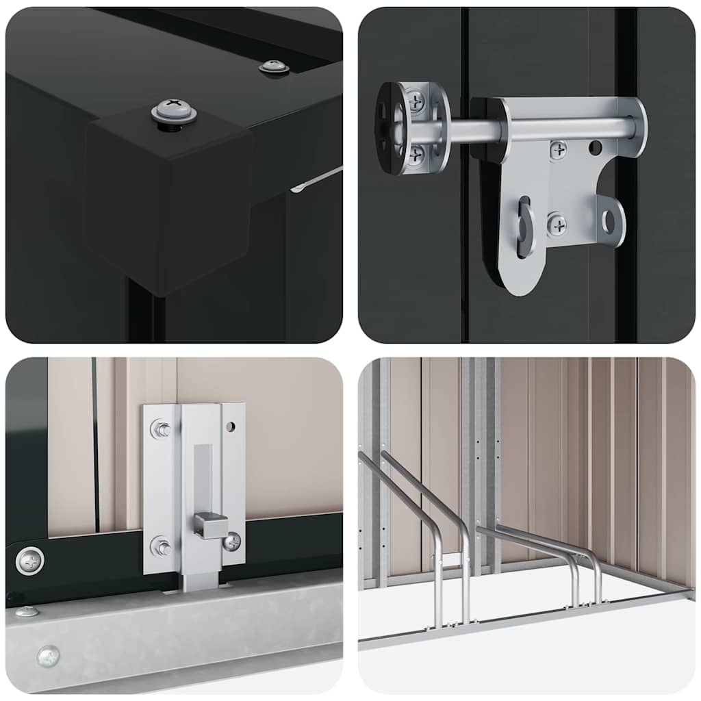 Fietsschuurtje 3 pcs Antraciet 215 x 206 x 157 cm Metaal is nu te koop bij PeponiXL, paradijselijk wonen!