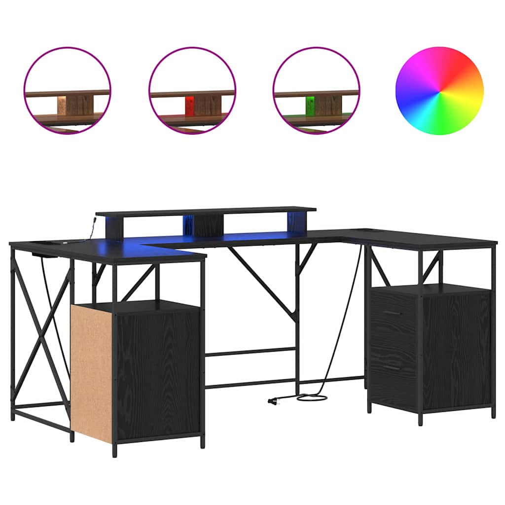 Bureau met lade Zwart Eiken 182 x 101 x 87,5 cm Bewerkt hout is nu te koop bij PeponiXL, paradijselijk wonen!