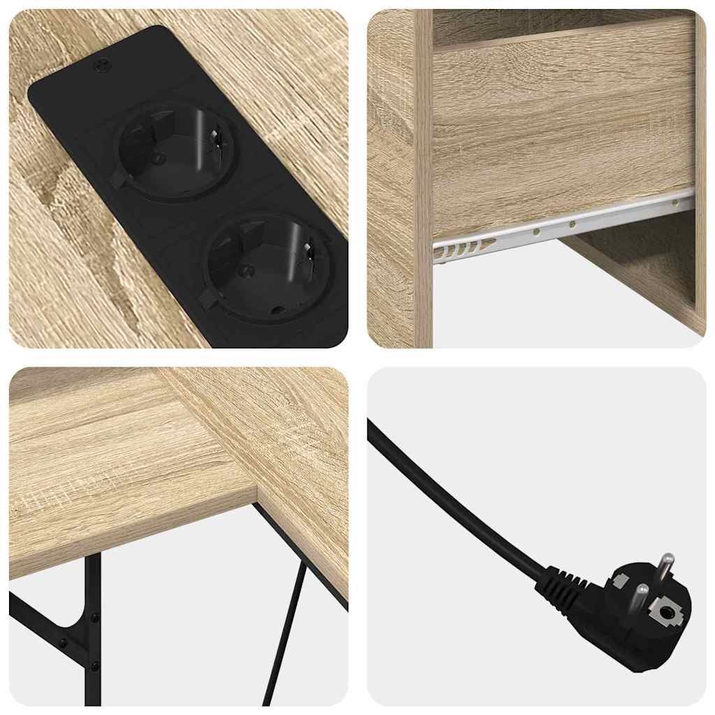 Bureau met lade Sonoma Eiken 182 x 101 x 87,5 cm Bewerkt hout is nu te koop bij PeponiXL, paradijselijk wonen!