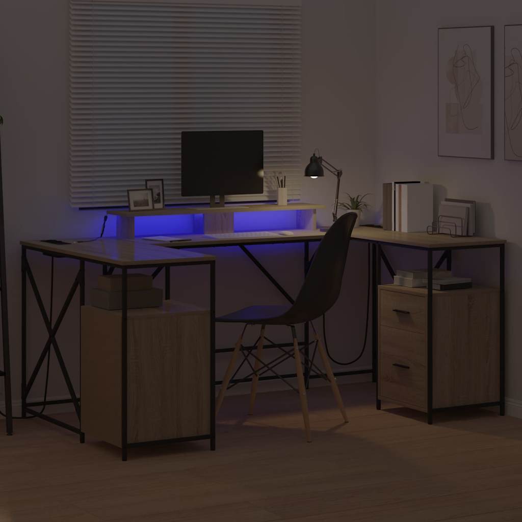 Bureau met lade Sonoma Eiken 182 x 101 x 87,5 cm Bewerkt hout is nu te koop bij PeponiXL, paradijselijk wonen!