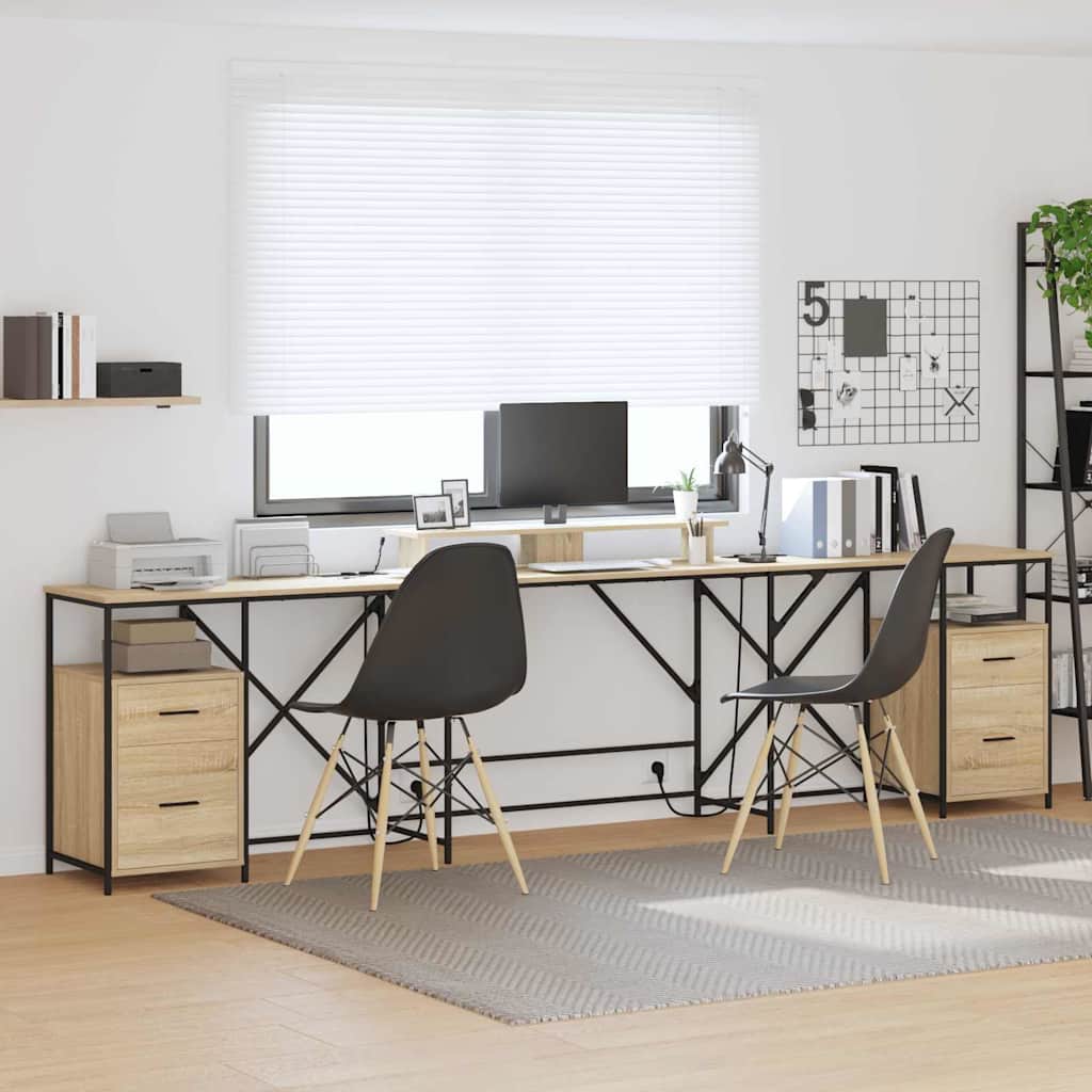 Bureau met lade Sonoma Eiken 182 x 101 x 87,5 cm Bewerkt hout is nu te koop bij PeponiXL, paradijselijk wonen!