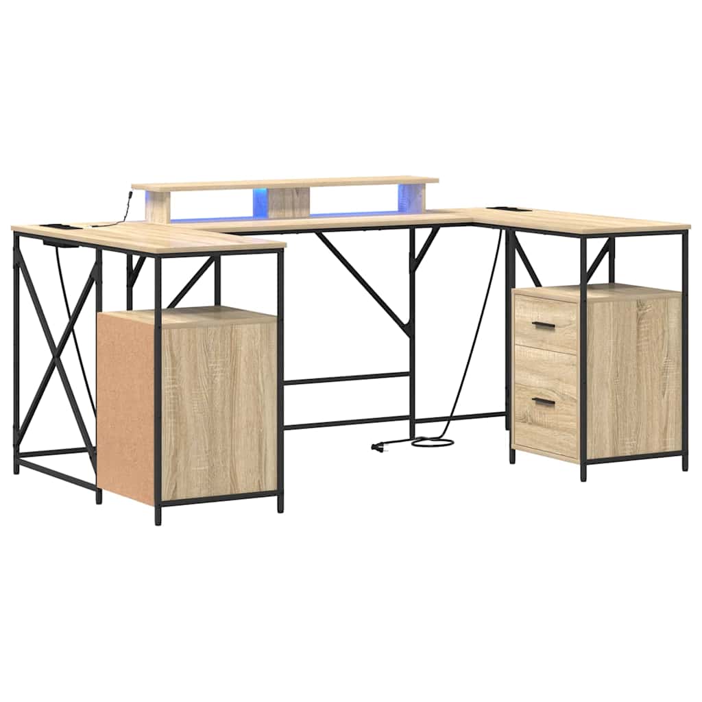 Bureau met lade Sonoma Eiken 182 x 101 x 87,5 cm Bewerkt hout is nu te koop bij PeponiXL, paradijselijk wonen!