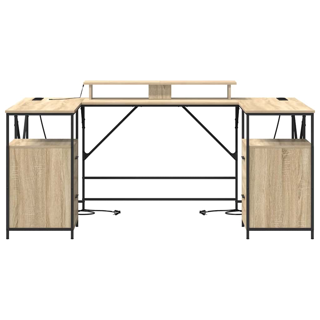 Bureau met lade Sonoma Eiken 182 x 101 x 87,5 cm Bewerkt hout is nu te koop bij PeponiXL, paradijselijk wonen!