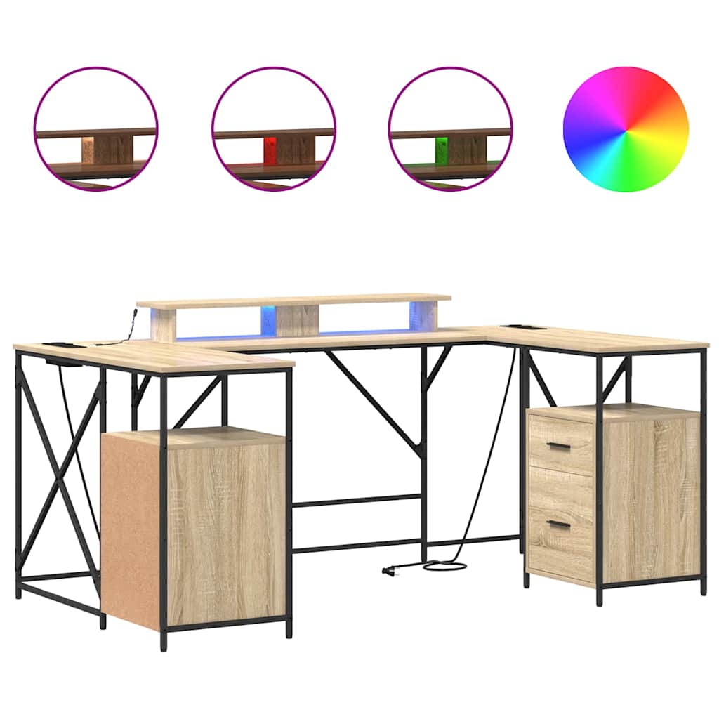 Bureau met lade Sonoma Eiken 182 x 101 x 87,5 cm Bewerkt hout is nu te koop bij PeponiXL, paradijselijk wonen!