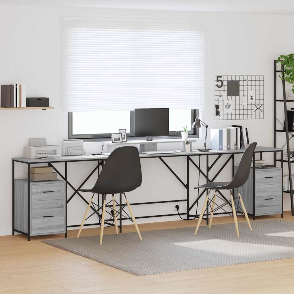 Bureau met lade Grijs Sonoma 182 x 101 x 87,5 cm Bewerkt hout is nu te koop bij PeponiXL, paradijselijk wonen!
