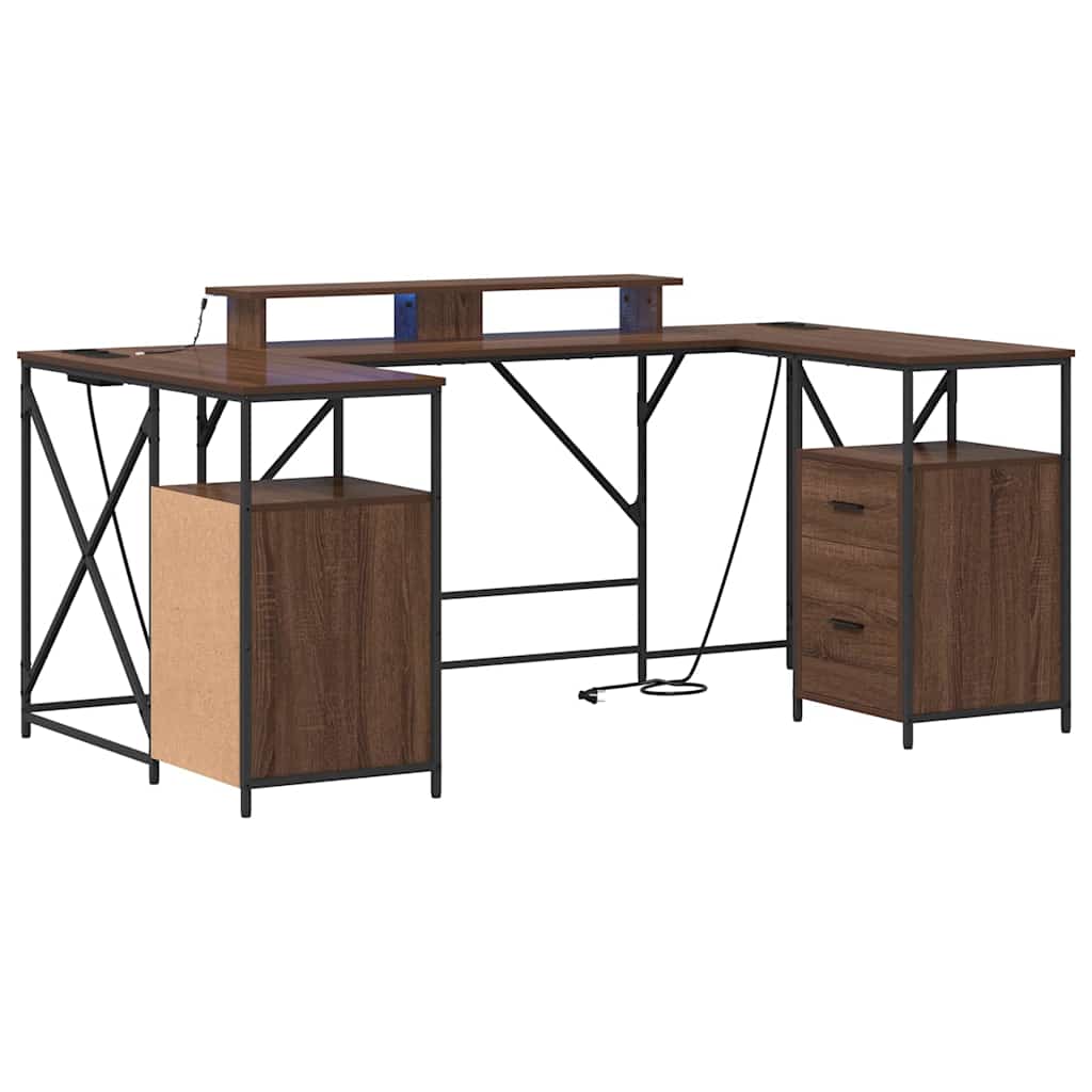 Bureau met lade Bruin Eiken 182 x 101 x 87,5 cm Bewerkt hout is nu te koop bij PeponiXL, paradijselijk wonen!