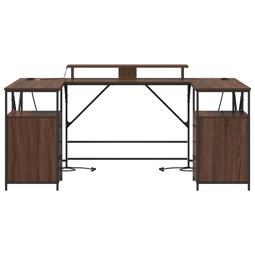 Bureau met lade Bruin Eiken 182 x 101 x 87,5 cm Bewerkt hout is nu te koop bij PeponiXL, paradijselijk wonen!
