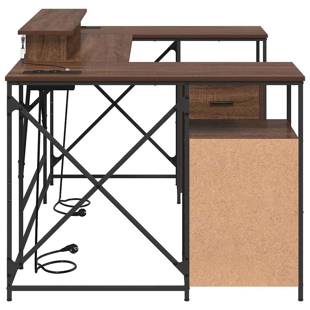 Bureau met lade Bruin Eiken 182 x 101 x 87,5 cm Bewerkt hout is nu te koop bij PeponiXL, paradijselijk wonen!