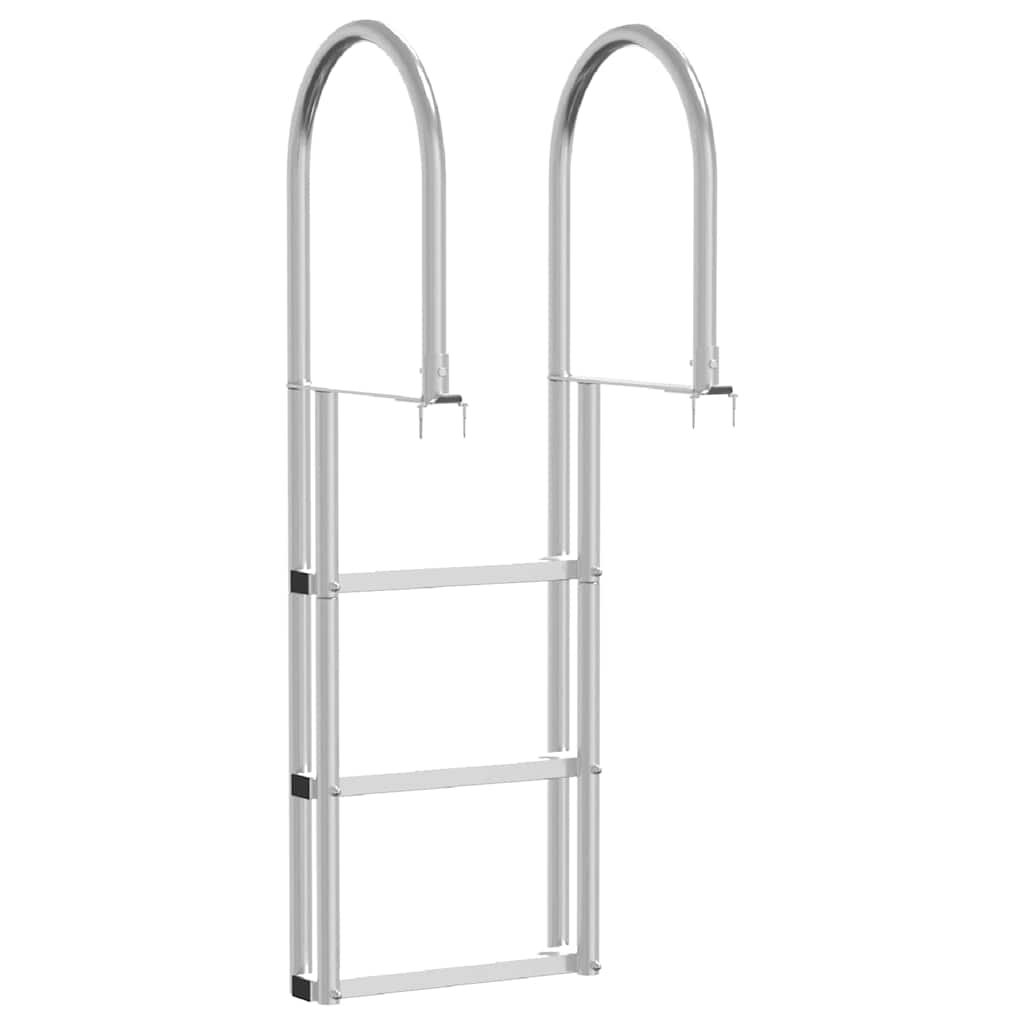 3-Traps Steigerladder Zilver 45 x 11,5 x 134 cm Aluminium is nu te koop bij PeponiXL, paradijselijk wonen!