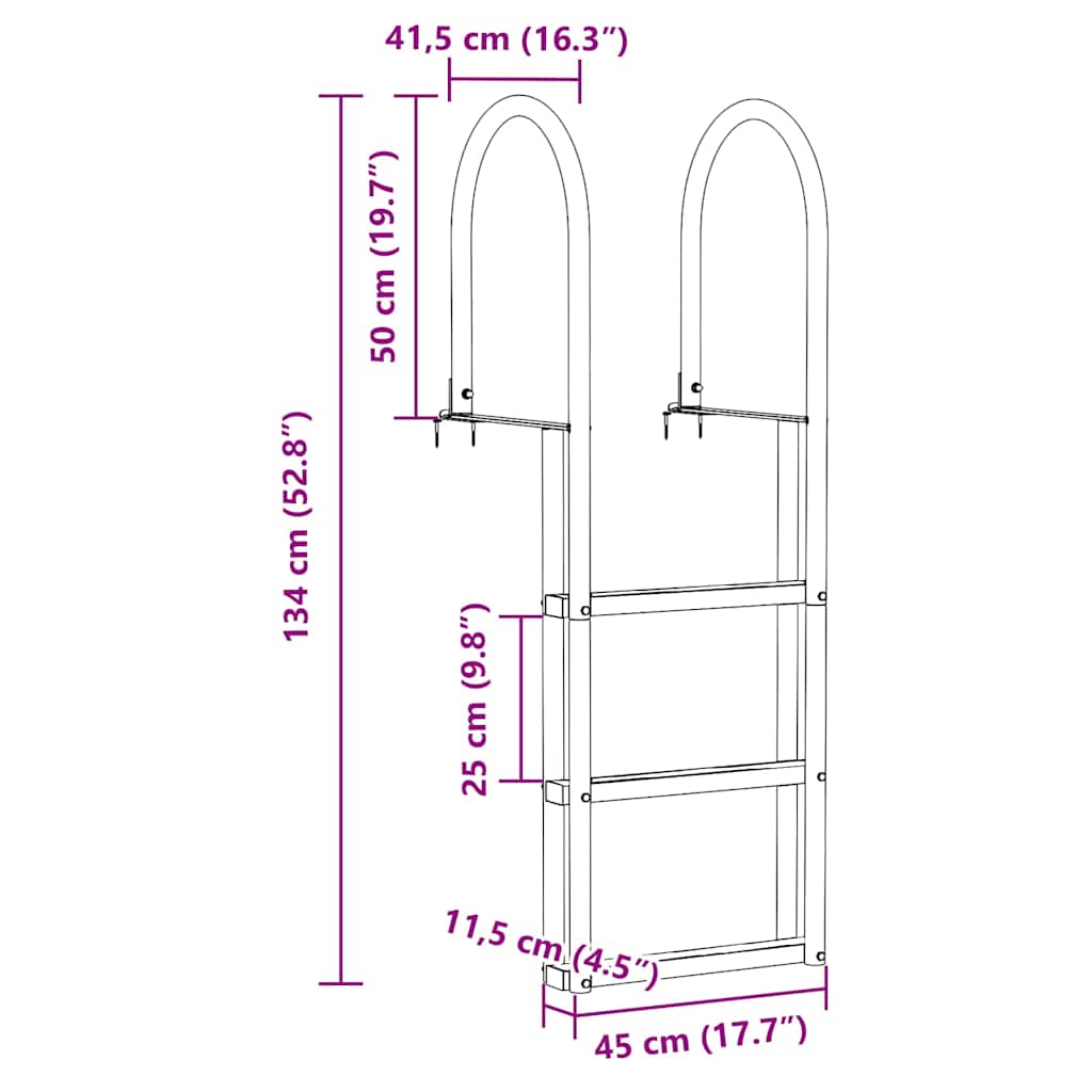 3-Traps Steigerladder Zilver 45 x 11,5 x 134 cm Aluminium is nu te koop bij PeponiXL, paradijselijk wonen!