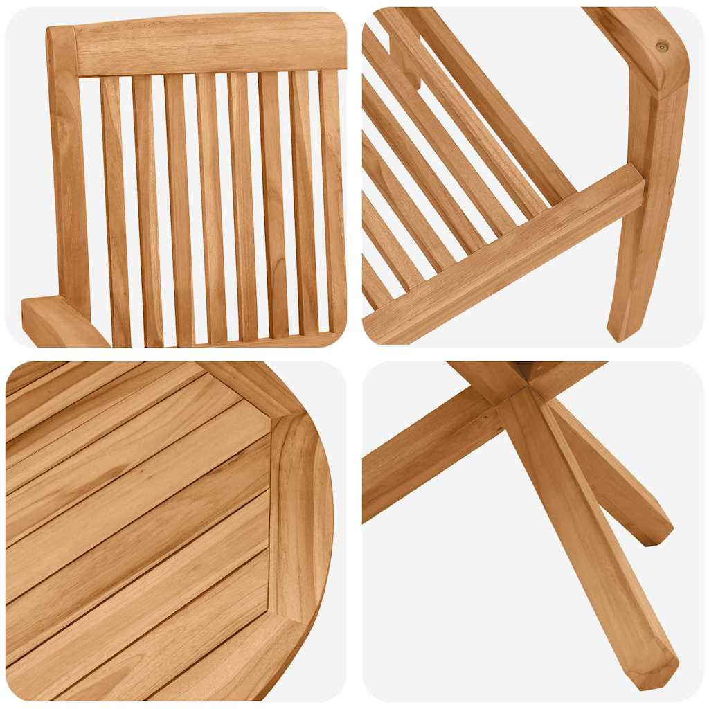 Tuin eettafelset 5 pcs Naturel Massief Acaciahout is nu te koop bij PeponiXL, paradijselijk wonen!