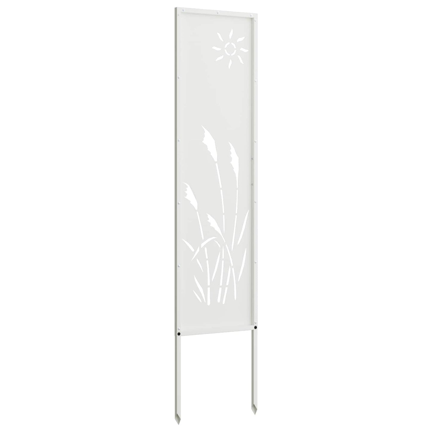 Tuin Privacy Screen Fretwerk Wit 32 x 140 cm Koudgewalst staal is nu te koop bij PeponiXL, paradijselijk wonen!
