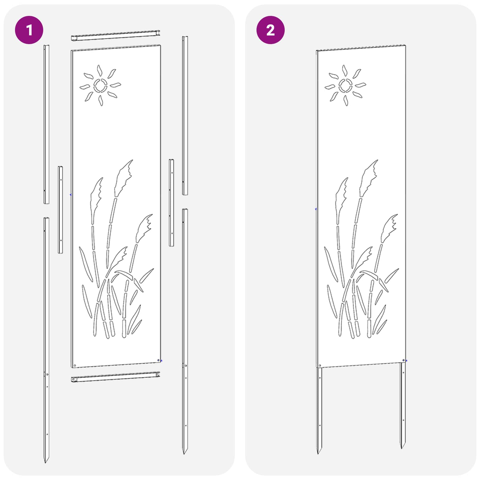 Tuin Privacy Screen Fretwerk Zilver 32 x 140 cm Roestvrij staal is nu te koop bij PeponiXL, paradijselijk wonen!