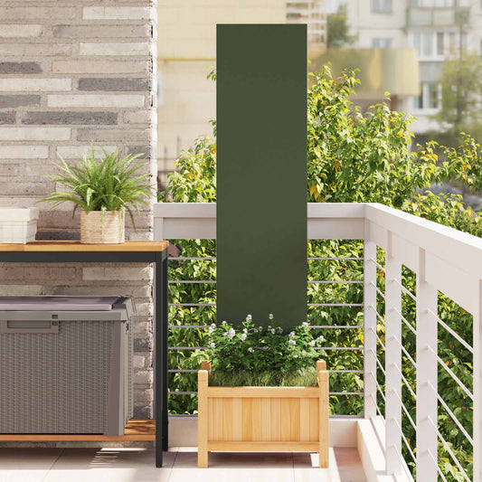 Tuin Privacy Screen Olijfgroen 32 x 140 cm Koudgewalst staal is nu te koop bij PeponiXL, paradijselijk wonen!